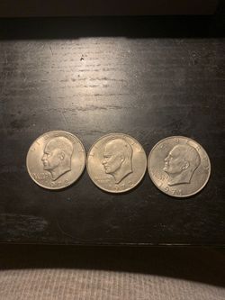 3 Eisenhower dollars. 1971 1972 1972