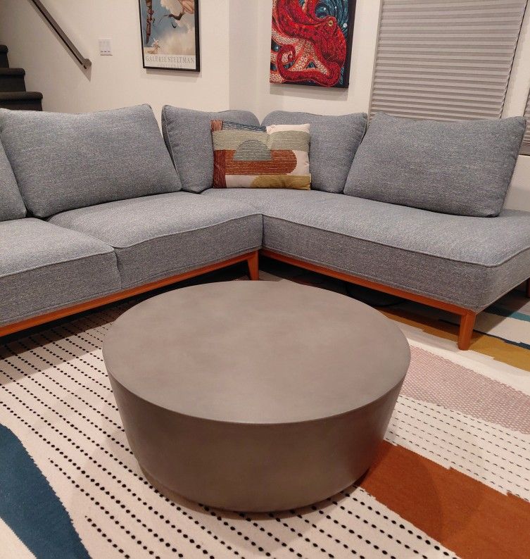 CB2 Crate and Barrel Cement Coffee Table