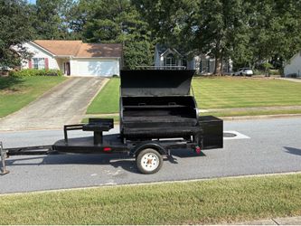 Pull behind smoker grill