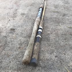 2 Vintage Fishing Poles Used Rods 