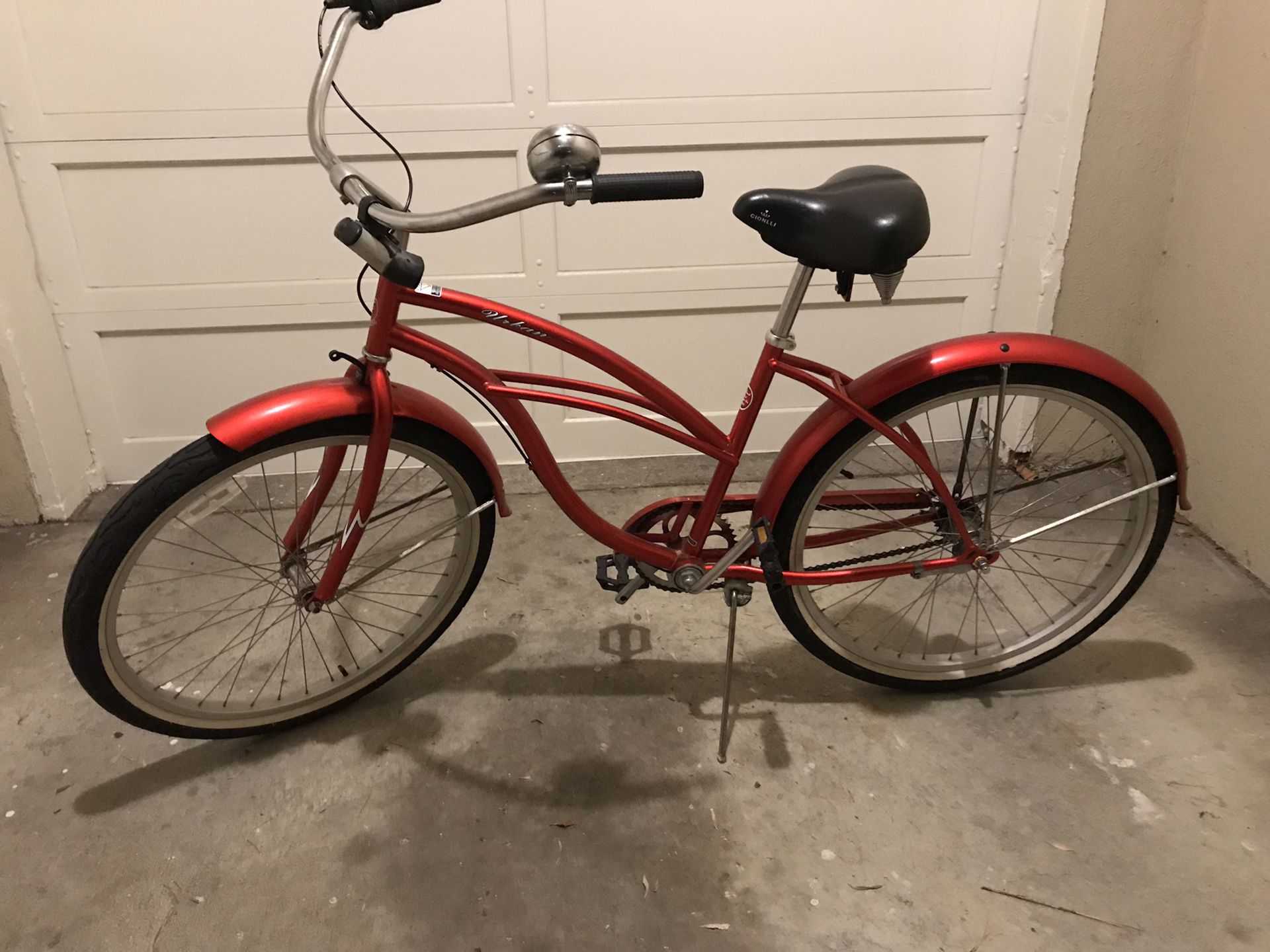 Firm strong Urban Beach Cruiser Candy Red paint white walls