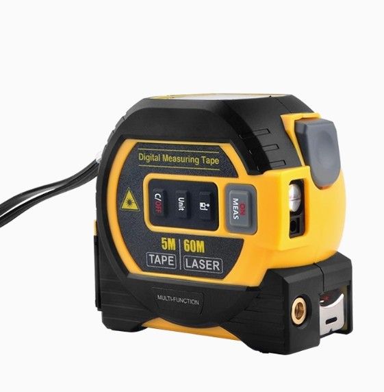 3-in-1 high-precision laser tape measure - digital distance meter, steel tape measure and level