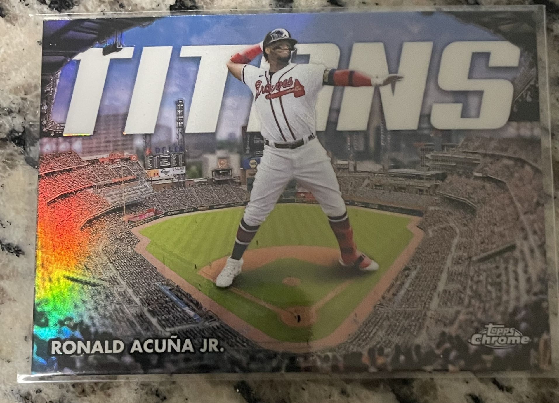 Ronald Acuna Jr. Chrome Titans Refractor 2023 Topps Card #CT-5