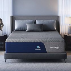 New Sweetnight CoolNest 14 Inch King Size Mattress, Cooling King Memory Foam Mattress for Cool Night Sleep, 5-Zone Ergo Support for Pressure Relief, M