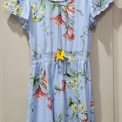 Youth L Floral Summer Dress w/Necklace
