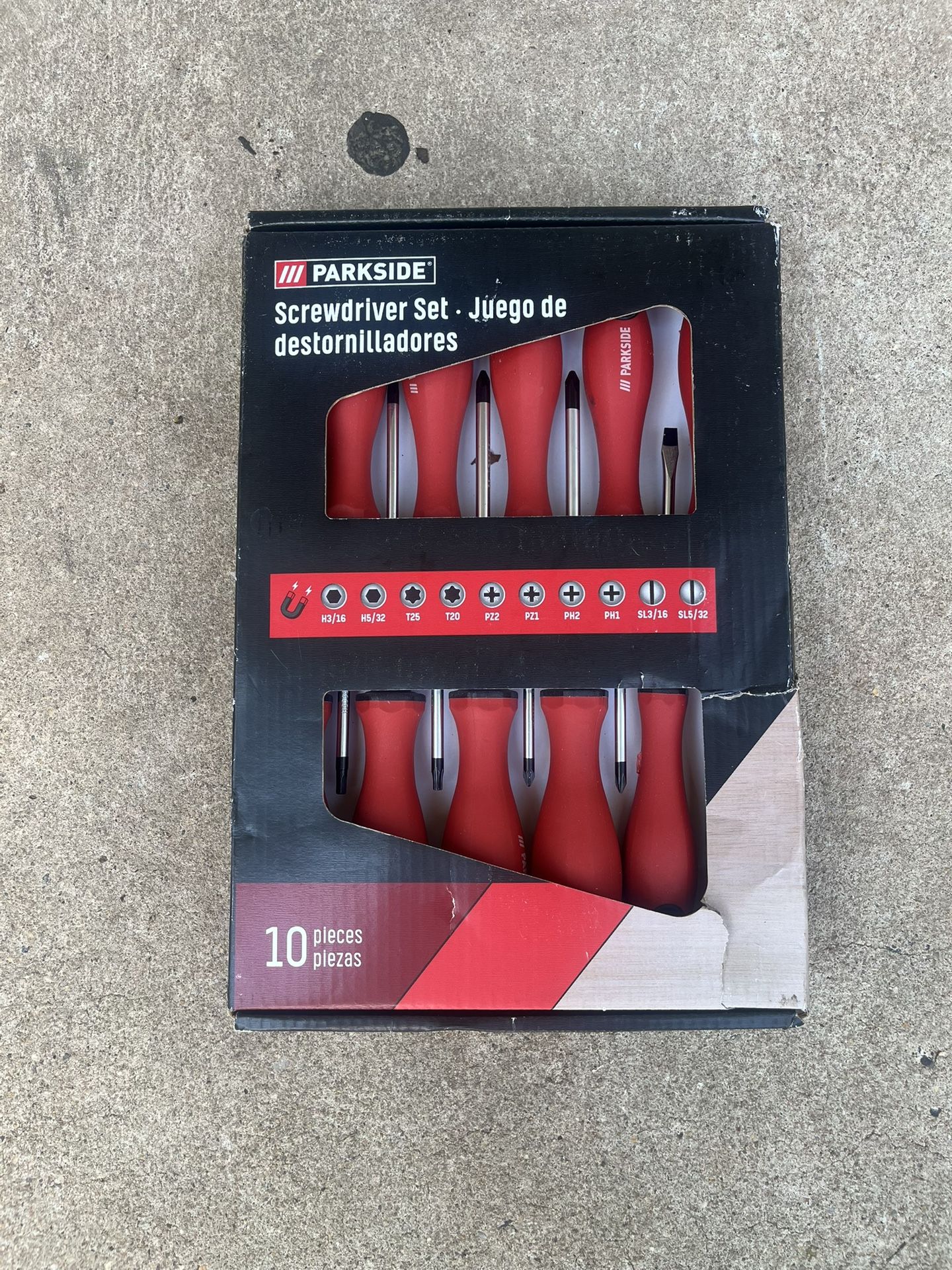 NEW - Parkside 10 Pc Screwdriver Set