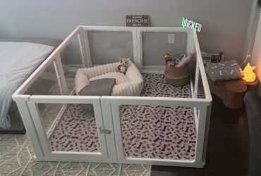 8-Panel Acrylic Dog Playpen – 24” Clear Pet Pen – $90 OBO