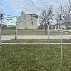 Portable Canopy Tent Frame, Hard Travel Case with Wheels, Weighted Canopy Weights