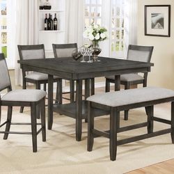 Fulton Gray Counter Height Set /Dining table and Chairs 