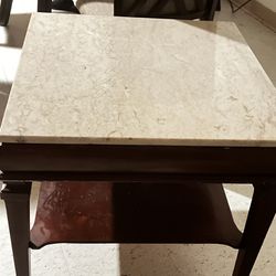 Wood / “ Marble “ End Table 