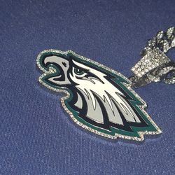 Philadelphia Eagles Iced Out Rhinestone Pendant Necklace