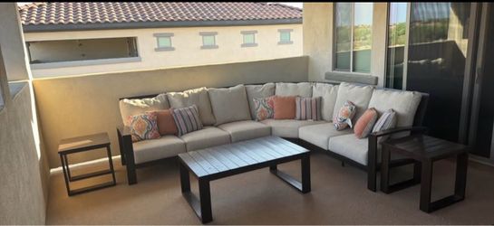 Outdoor Sectional Sofa Set with Coffee Table