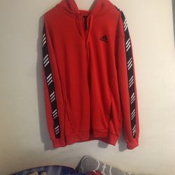 Red Adidas Zip-up Hoodie 