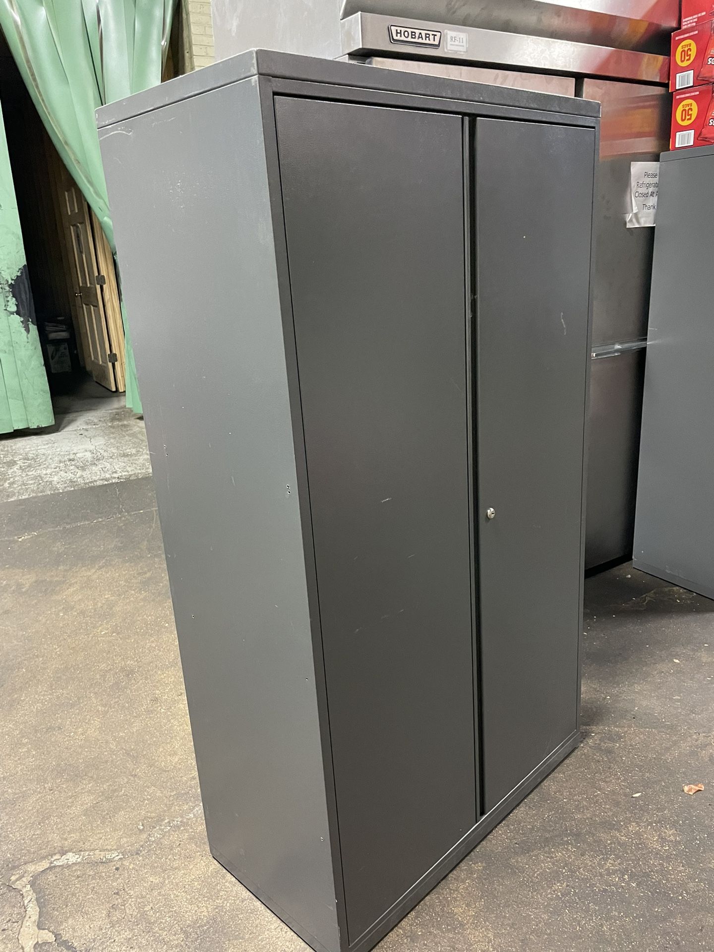 Storage Cabinet, Metal Wardrobe Armoire Closet with Hanging Rod for Bedroom, Laundry Room