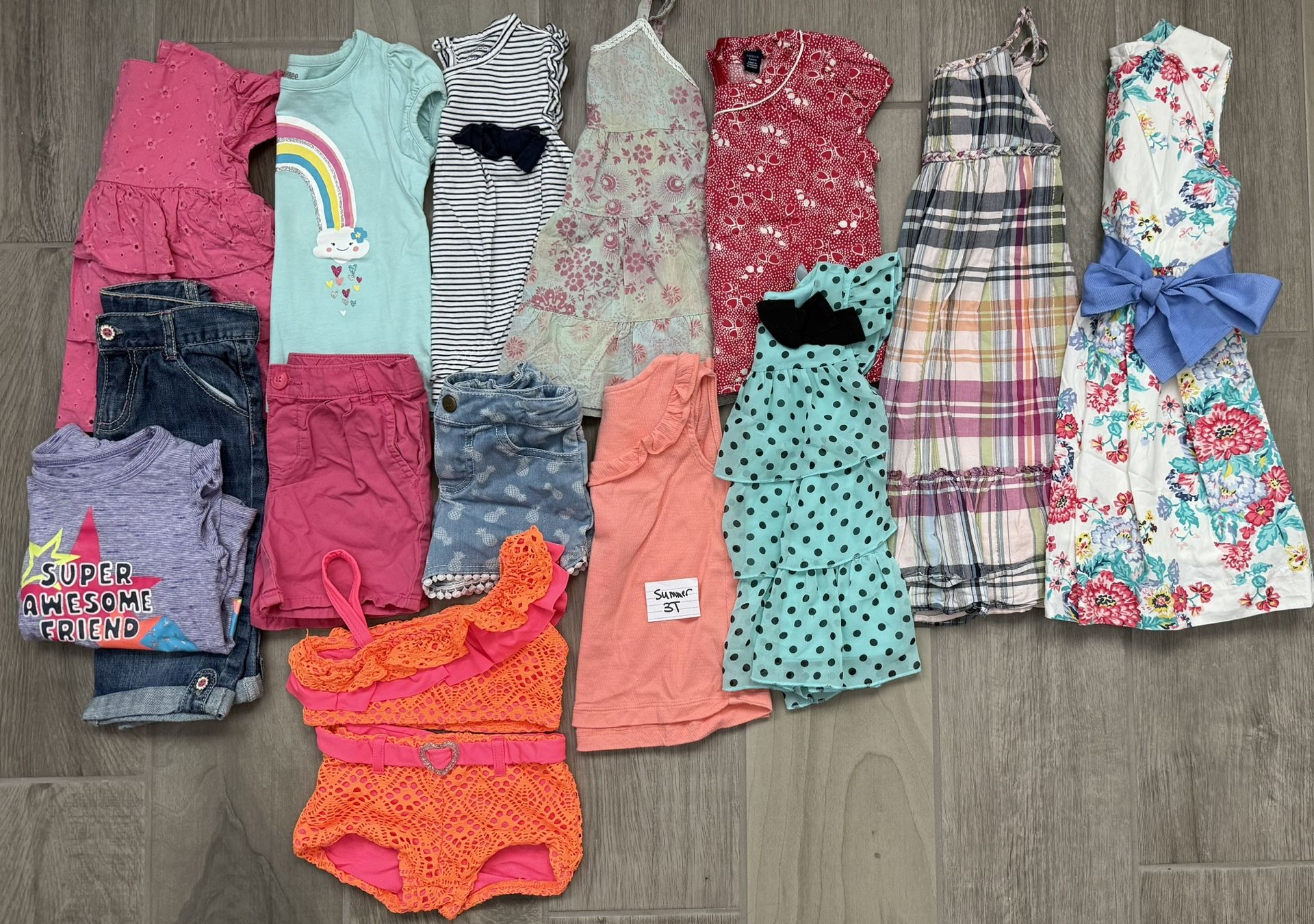 15 piece Size 3T Girls summer clothes lot