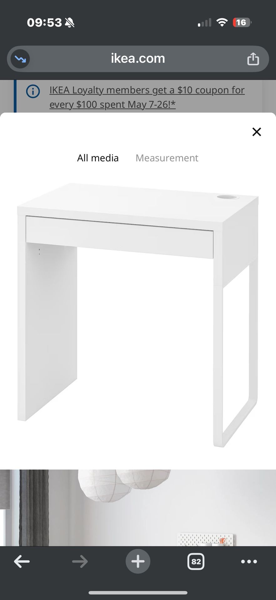 Ikea Micke Desk/Vanity
