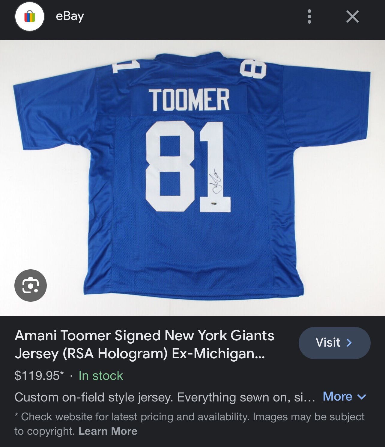 Amani toomer jersey discount