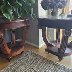 Pair Of Antique Wooden Side Tables