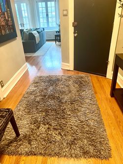 “SENSES” grey shag rug