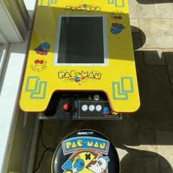 New Arcade 1 Up  Pac-Man Table Rare W/ 2 Stools 