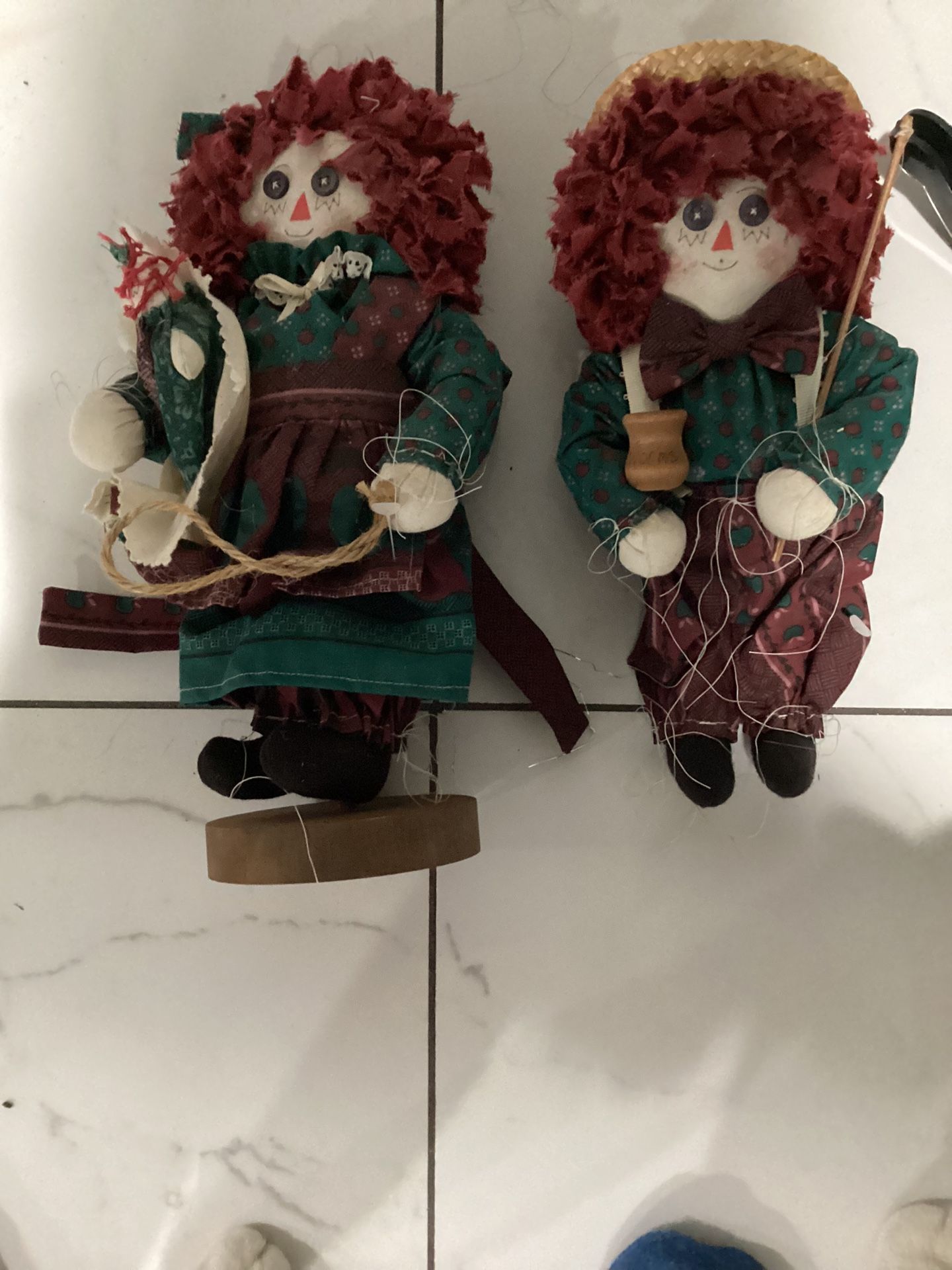 Raggedy Ann and Andy Cloth Dolls Vintage