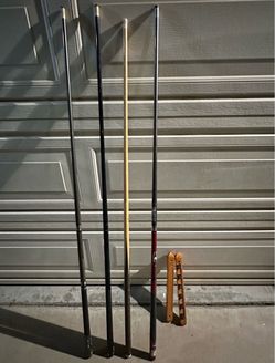 Pool Cue Sticks Set with Wood Rack