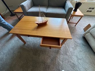 Mid century modern coffee table with drawers