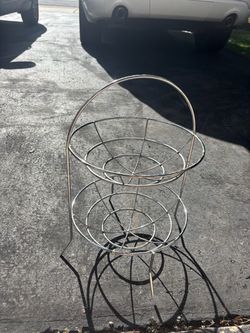 2-Tier Chrome Wire Basket Stand