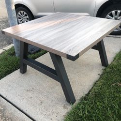 Rustic Iron Age Square Table 4’x4’New In Box