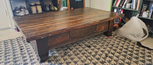 Solid wood coffee table