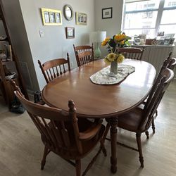 Mid Century Dining Table With Seven Chairs