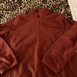 red quarter zip