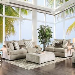 Brand New Beige Sofa and Loveseat Set - Made In USA 🇺🇸 