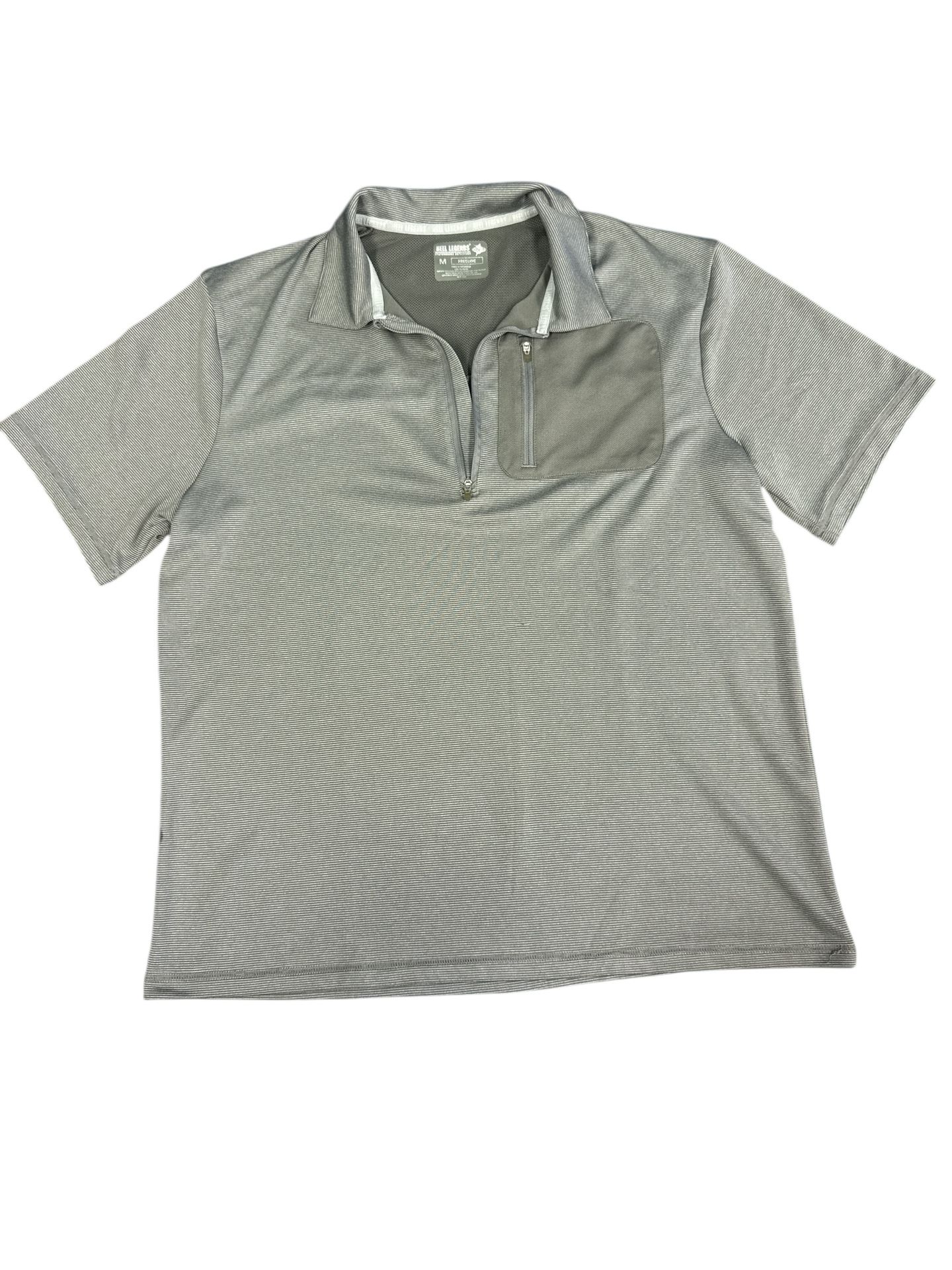 Reel Legends Men's Medium Gray Polo Shirt Freeline Performance Zip Pocket Active