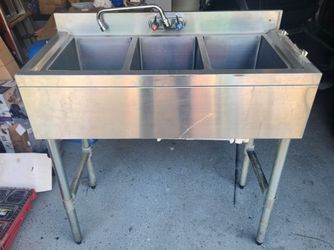 Stainless Steel Three Sink Compartment For Food Truck