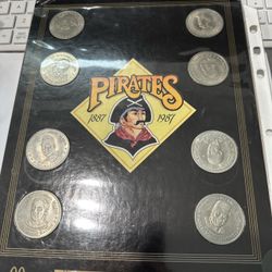 PITTSBURGH PIRATES COIN SET COCA COLA MCDONALDS W/BOARD CLEMENTE HONUS WAGNER +