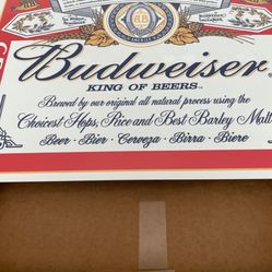 Budweiser Metal Sign 10.00 Heater 20.00