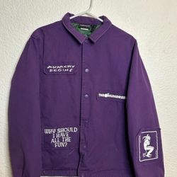  The Hundreds X Batman The Dark Knight Rises Joker Purple Jacket Mens Medium