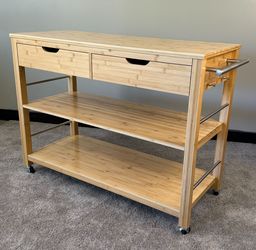 2-Drawer Bamboo Kitchen Cart