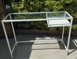 Small metal and glass desk