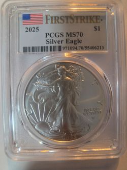 2025 W Silver Eagle FirstStrike PCGS MS70. West Point mint.