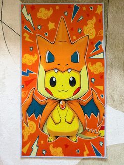 Pokemon Pikachu Charizard Poncho Rug!