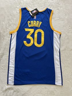 Large Steph Curry Stitched Blue Warriors Jersey #30