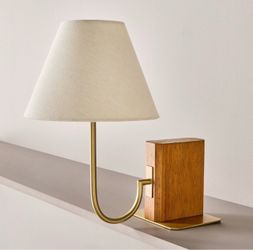 Hearth & Hand Modern Wood and Brass Table Lamp