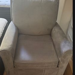 Swivel Rocker Chair -  Abbyson Shiloh Glider Fabric Chair, Grey 