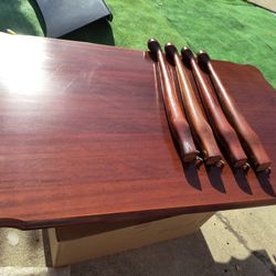 Solid Cherry Wood Dining Table With 5chairs