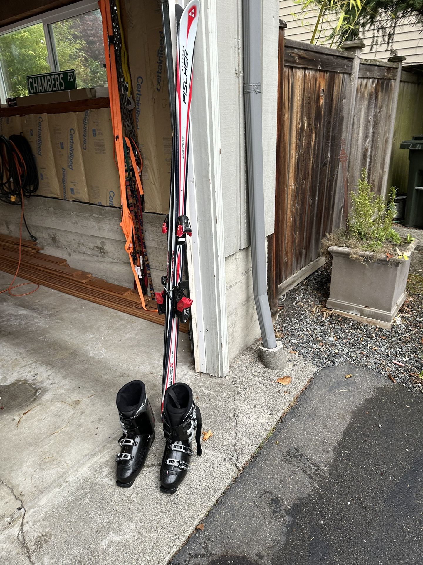 Snow Skis, Boots, And Bindings.