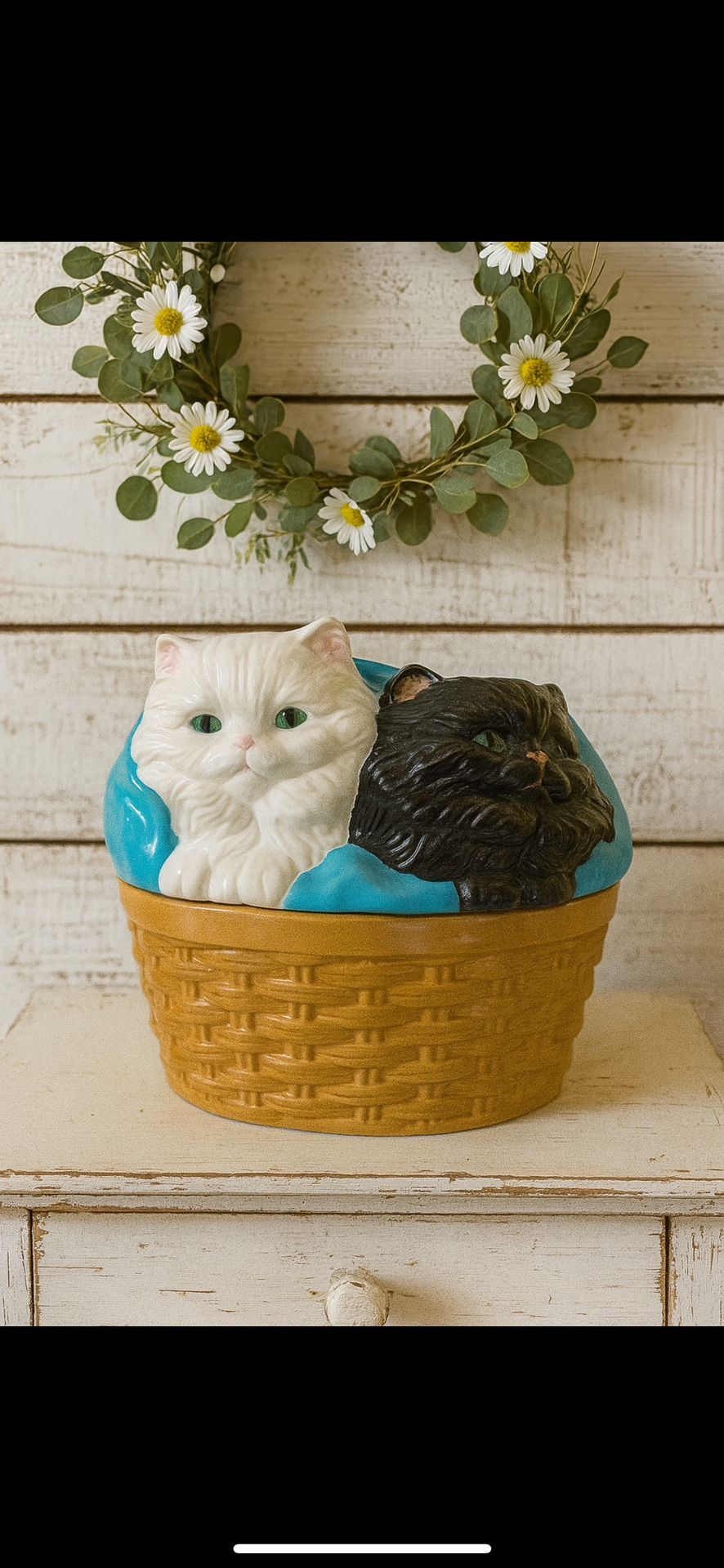 Vintage Bundled Kitties Container