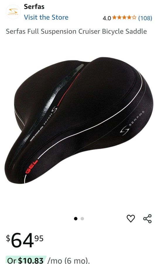 Cruiser Bycicle Gel Seat Saddle NEW E-BIKE seat