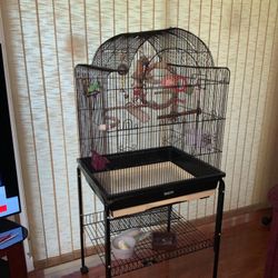 Bird Cage. With Stand And Accessories 